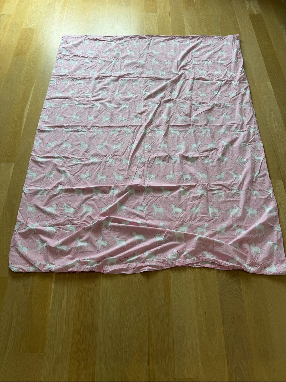 Pottery Barn Kids Pink Unicorn Duvet Cover and Decorative Sham